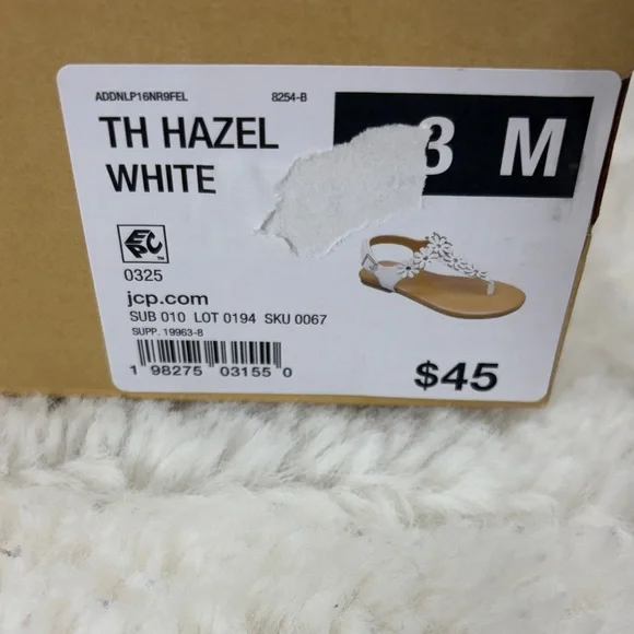 Thereabouts ,Size3 (Girl)White Floral Sandals - Picture 9 of 17